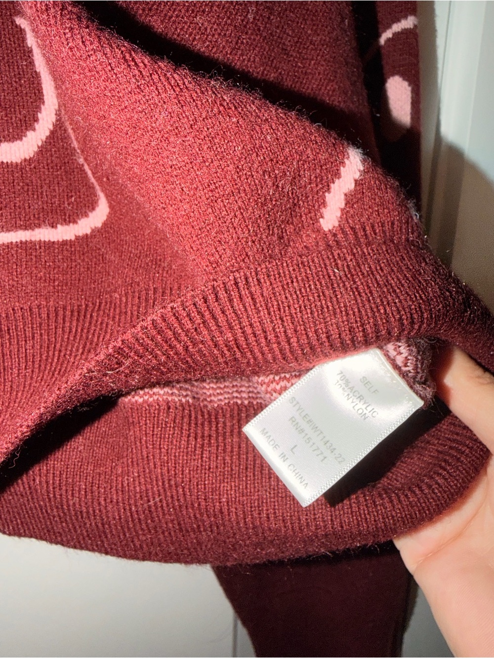 Cropped Rust Red Smiley Crewneck Sweater - Picture 4 of 6